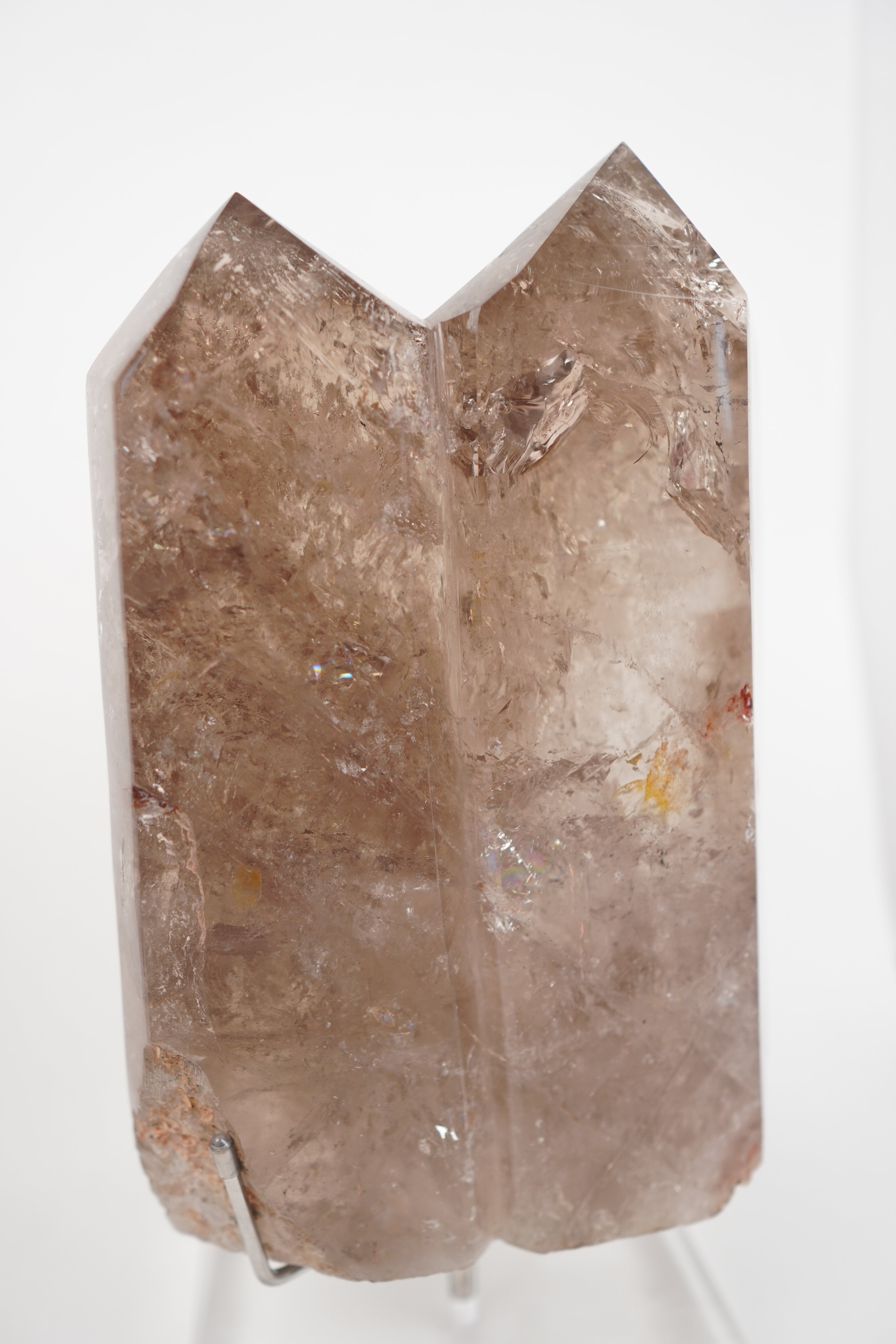 Smoky Twin Tower with Rabbit Hair Rutile