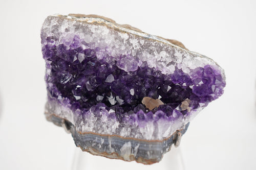 Amethyst with Calcite and Banded Agate on Custom Stand