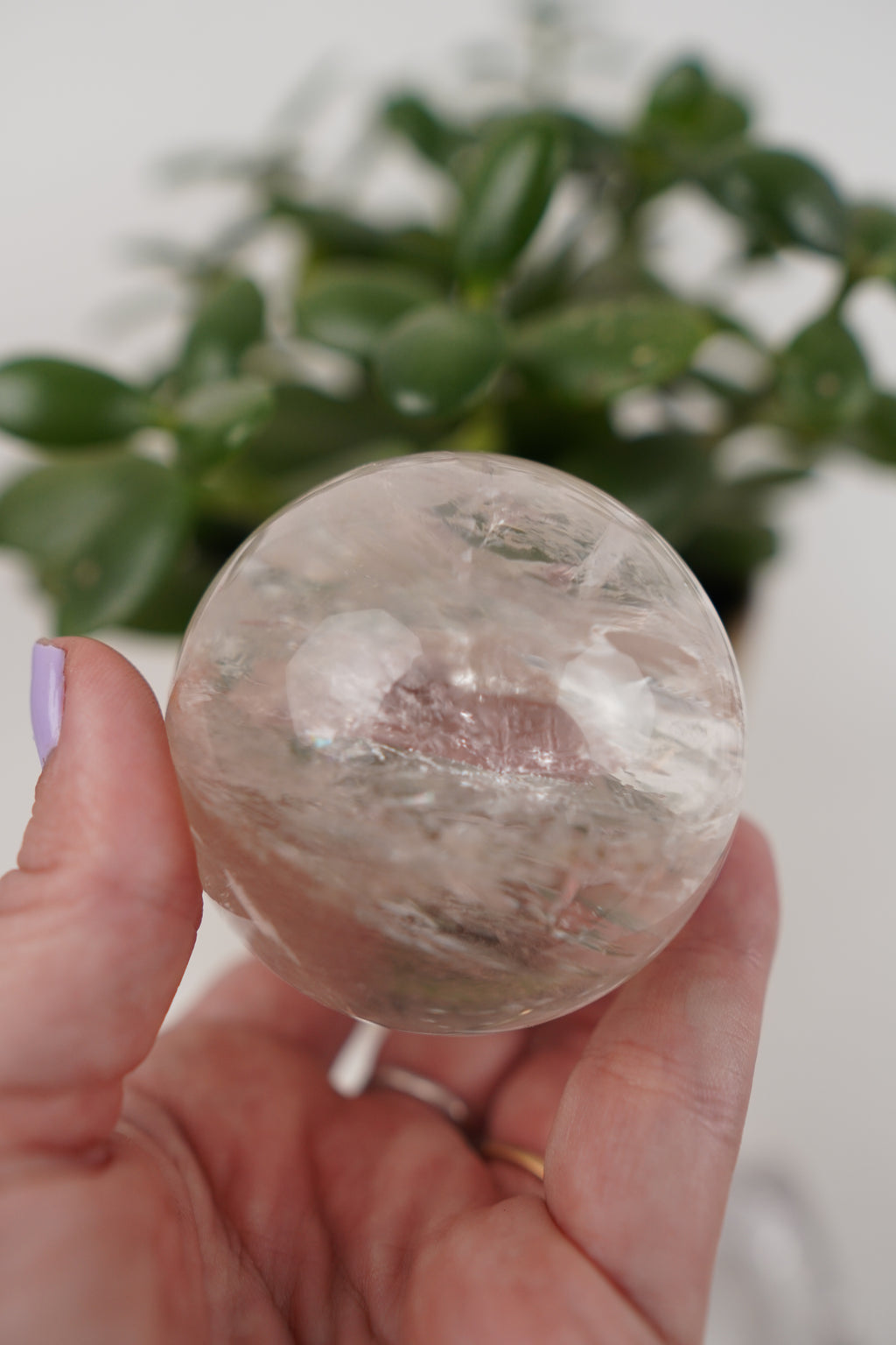 Clear Quartz Sphere with Inclusions