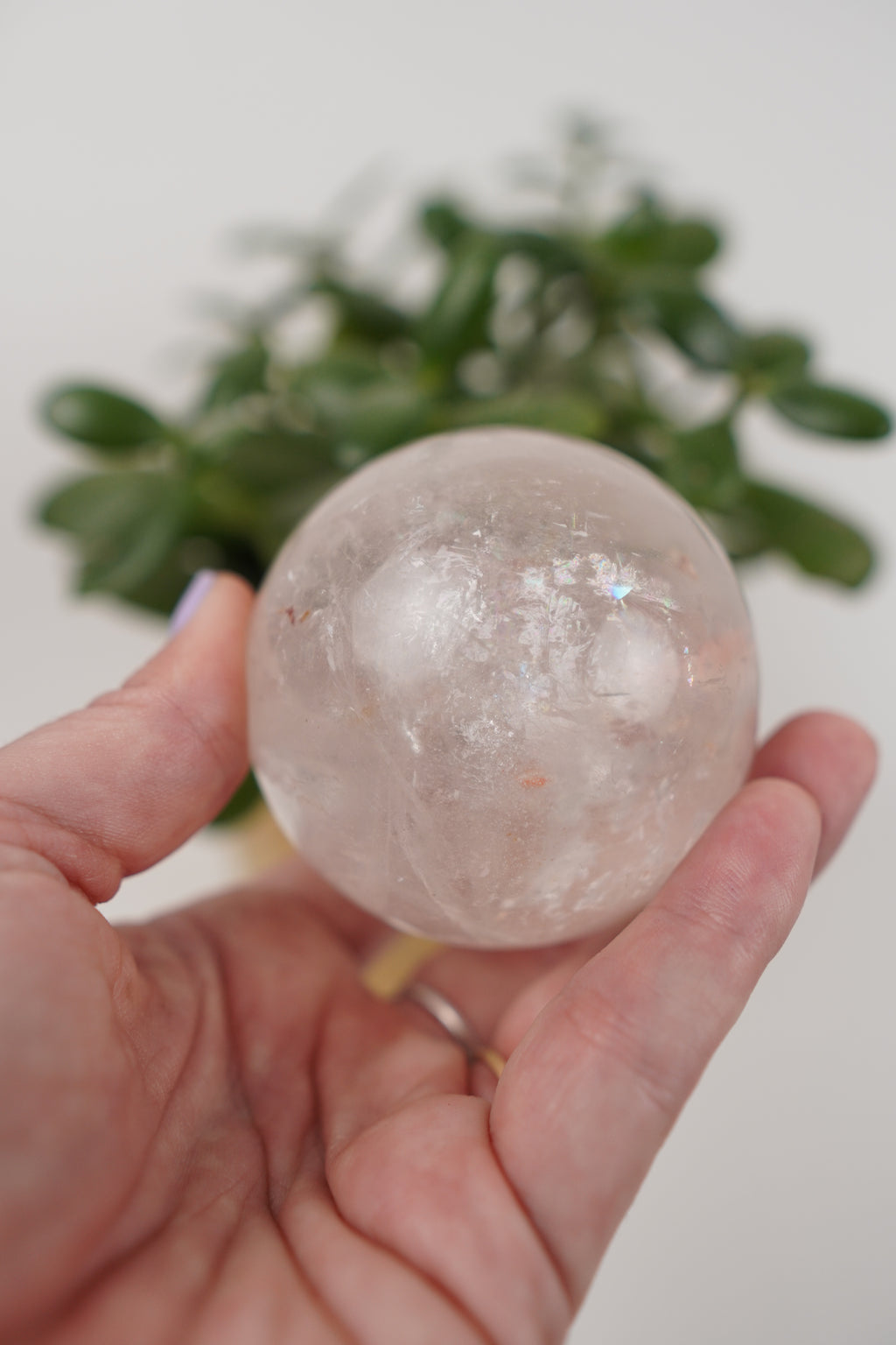 Clear Quartz Sphere with Inclusions