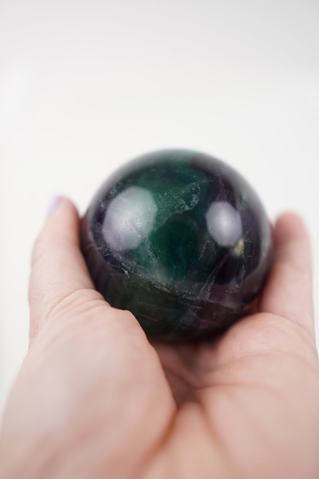 Green & Purple Fluorite Sphere