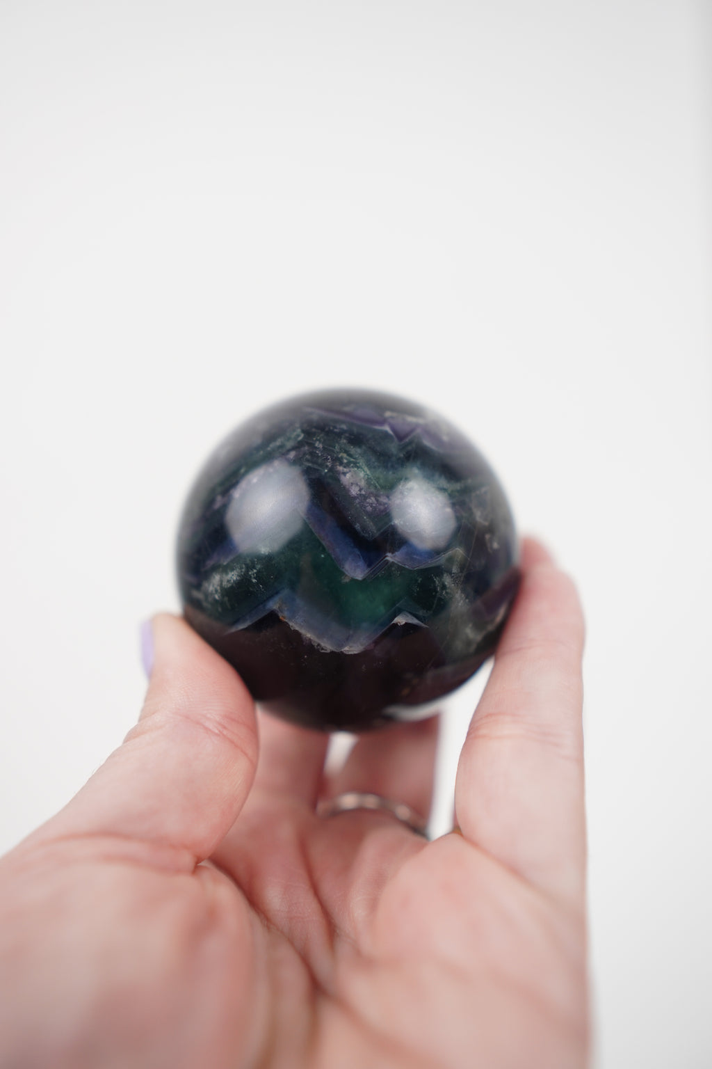 Green & Purple Fluorite Sphere