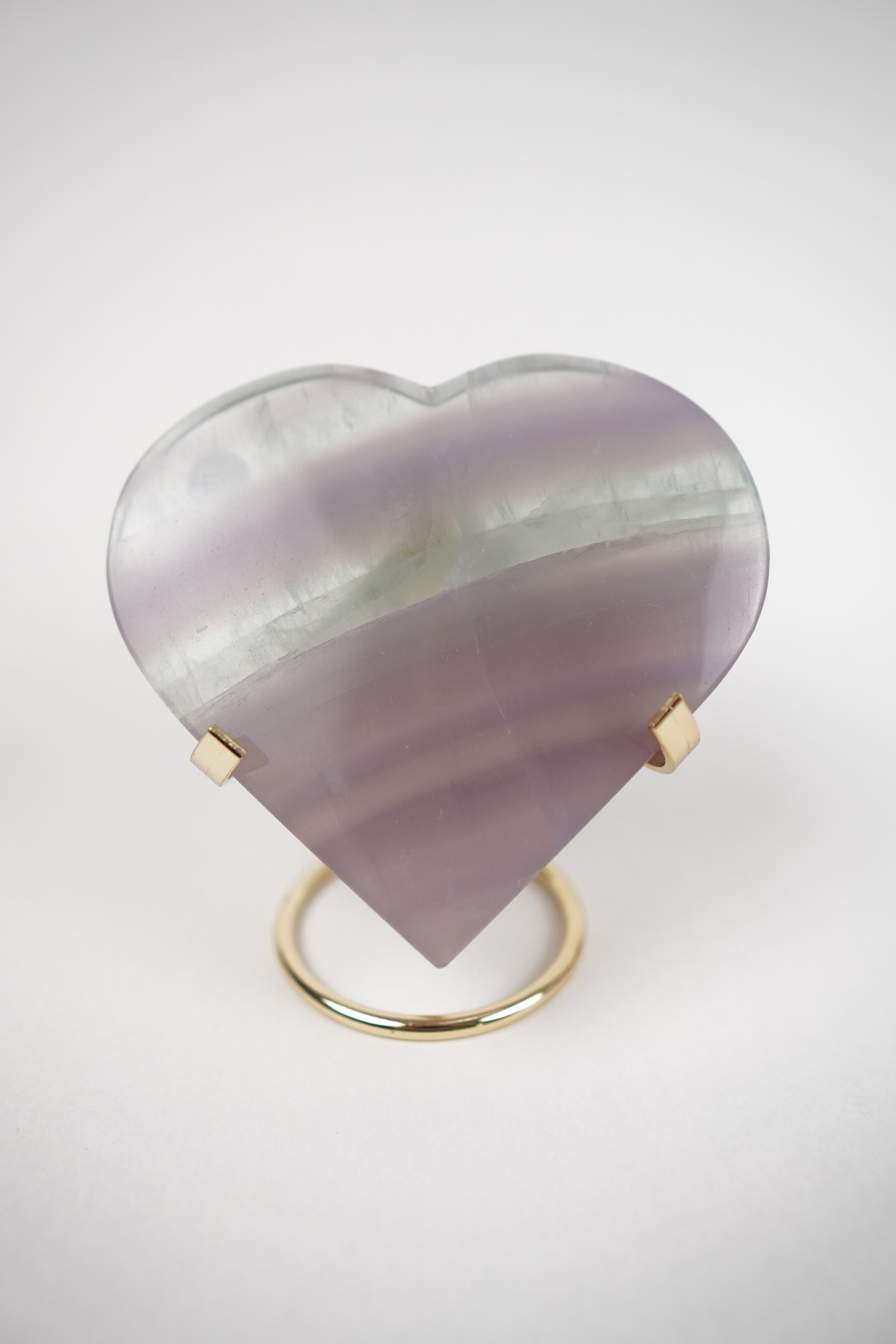 Yttrium Fluorite Heart on Gold Stand