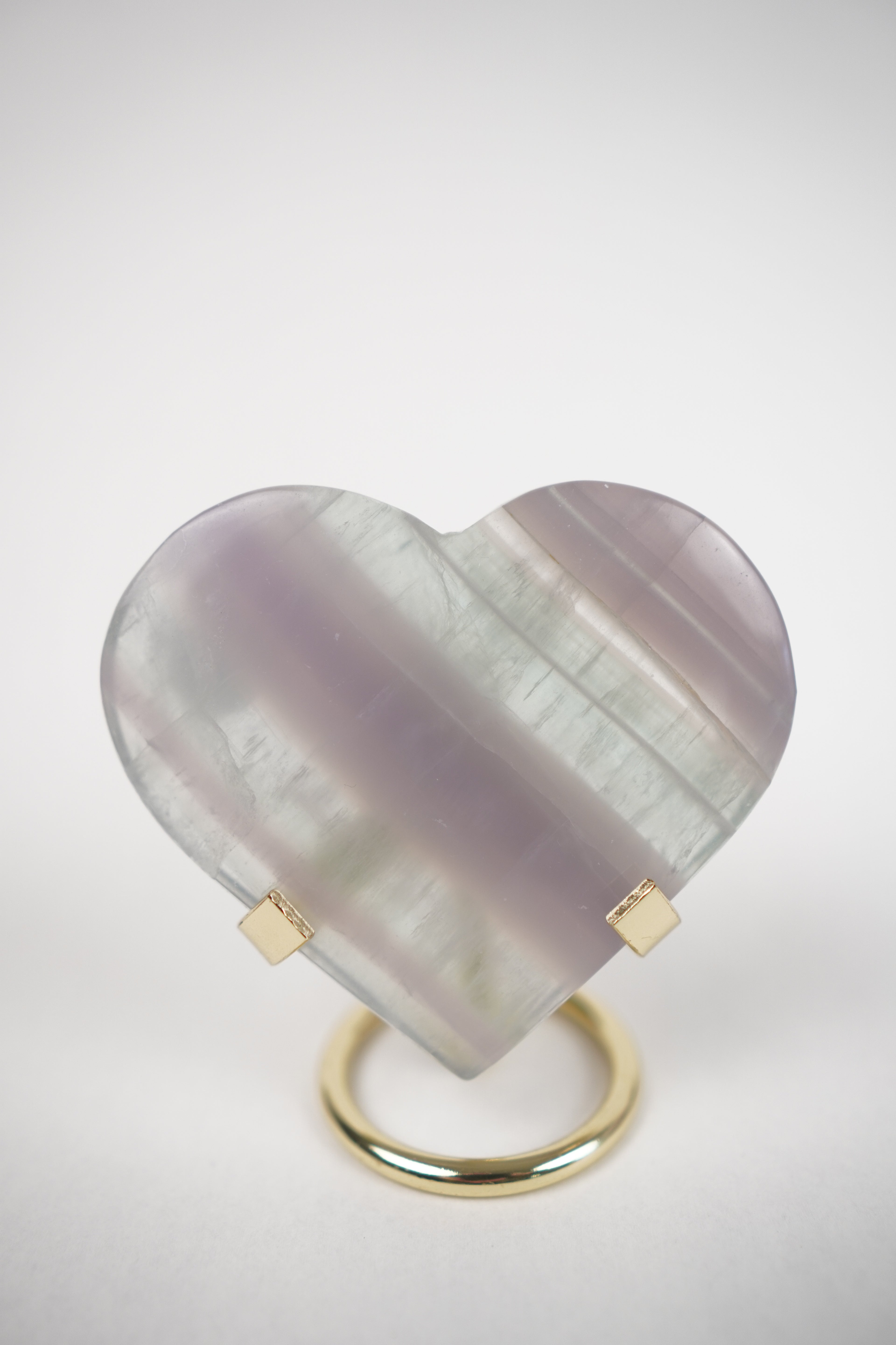 Yttrium Fluorite Heart on Gold Stand