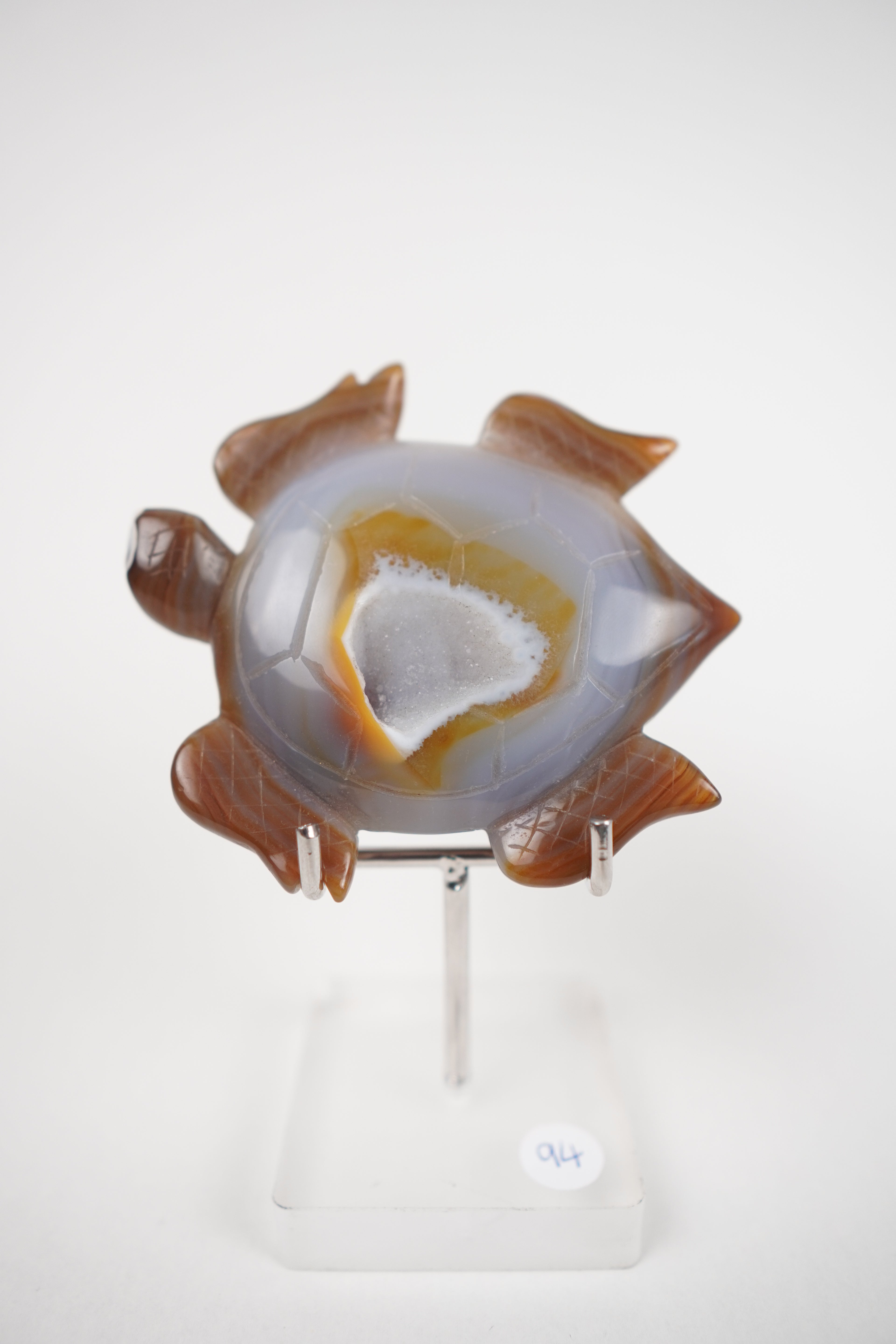 Druzy Agate Turtle On Stand