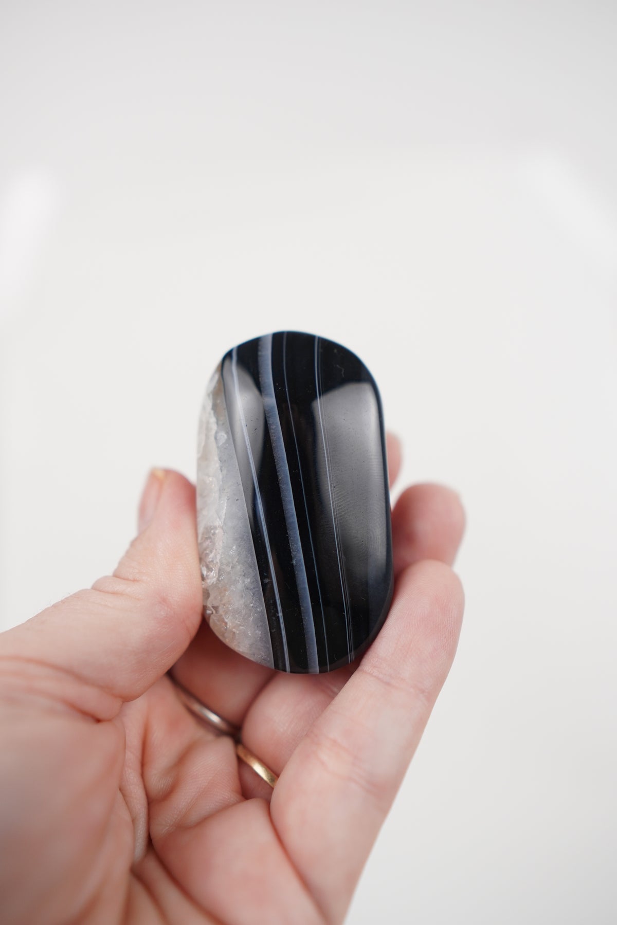 Black Agate Palm Stones- Choose Your Own