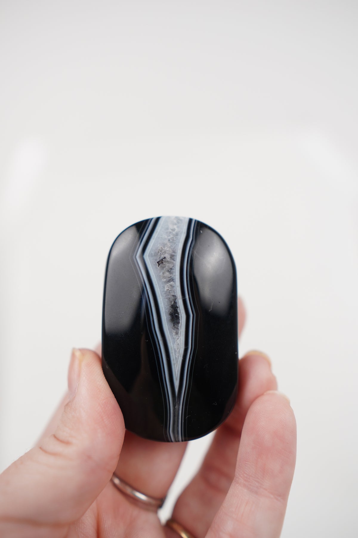 Black Agate Palm Stones- Choose Your Own
