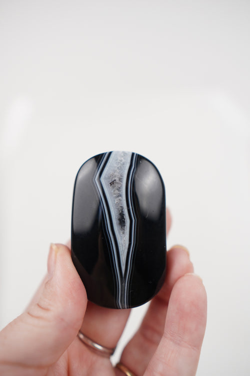 Black Agate Palm Stones- Choose Your Own