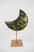 Green Opal Moon on Custom Stand