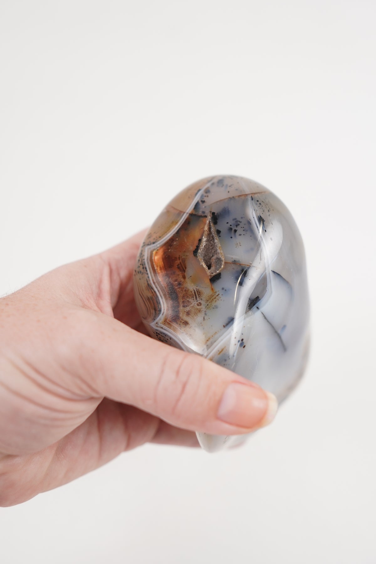 Dendritic Agate Freeform with Druzy