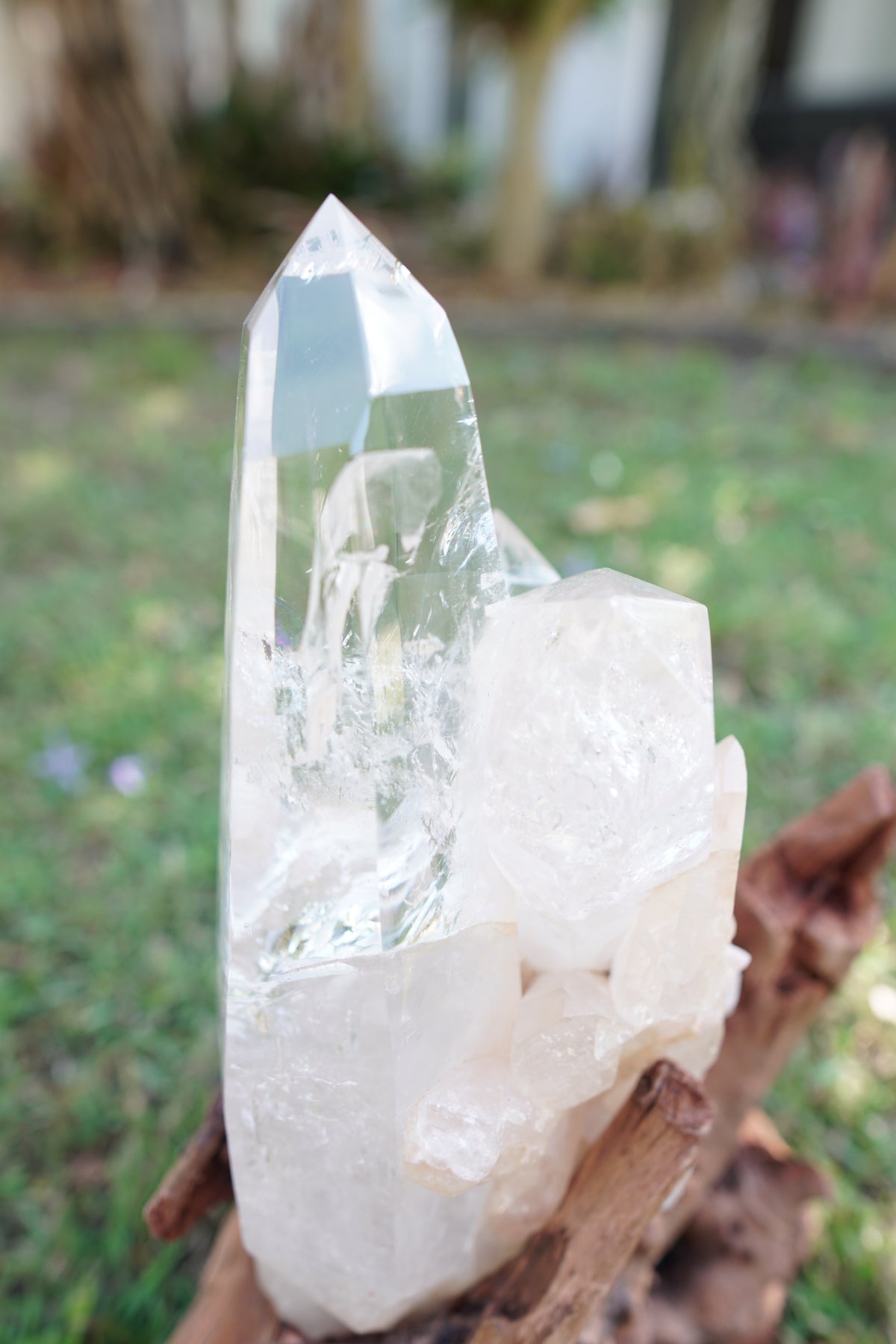 Madagascan Clear Quartz Cluster with Custom Stand