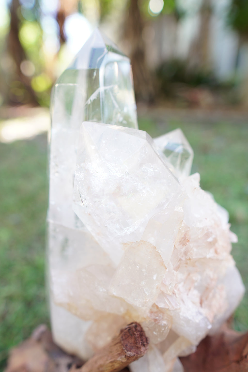 Madagascan Clear Quartz Cluster with Custom Stand