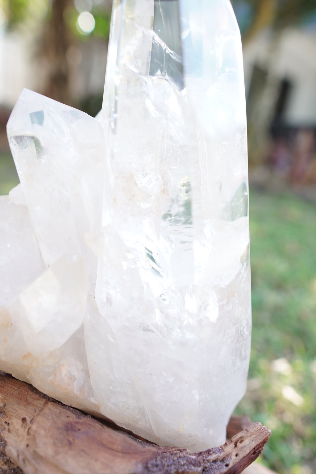 Madagascan Clear Quartz Cluster with Custom Stand