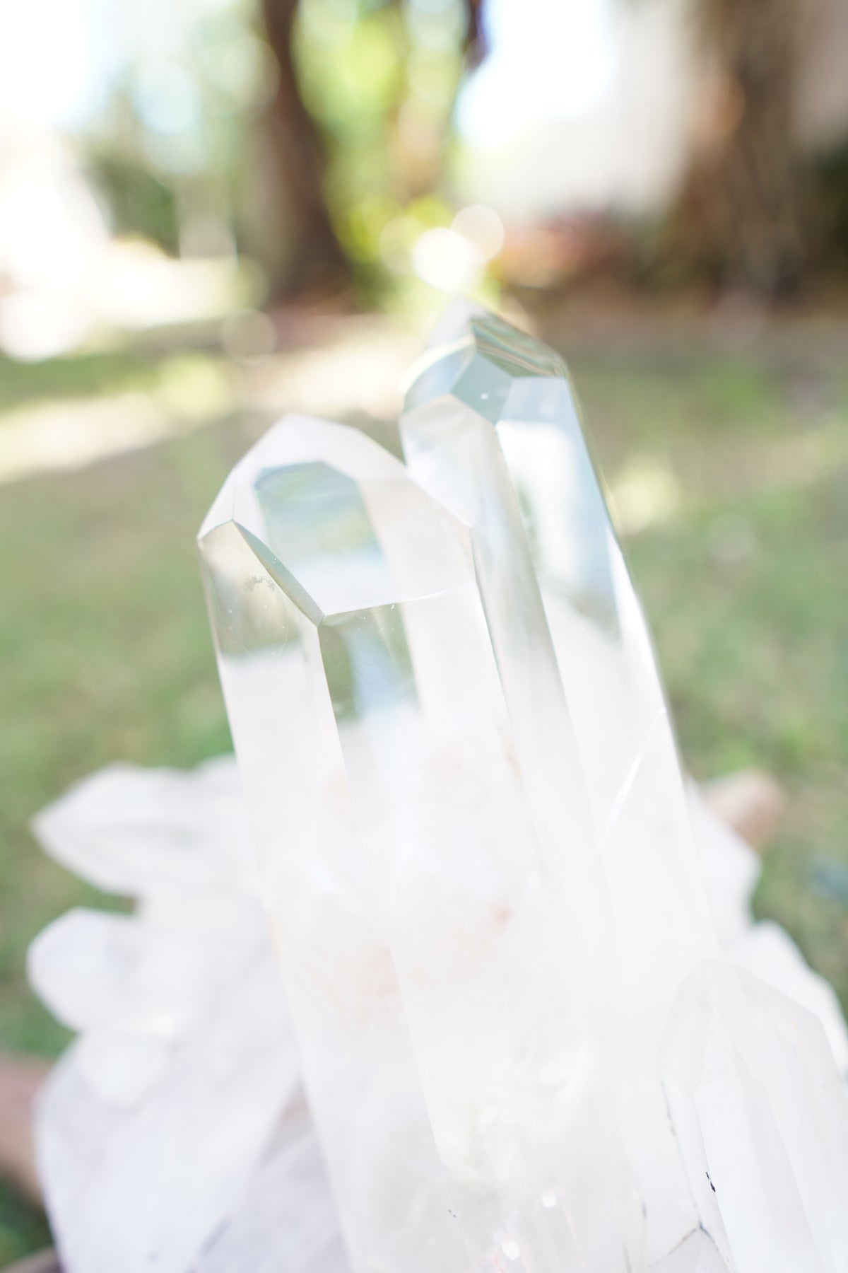 Madagascan Clear Quartz Cluster on Custom Stand