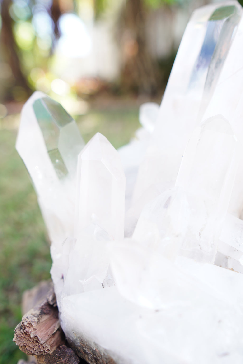 Madagascan Clear Quartz Cluster on Custom Stand