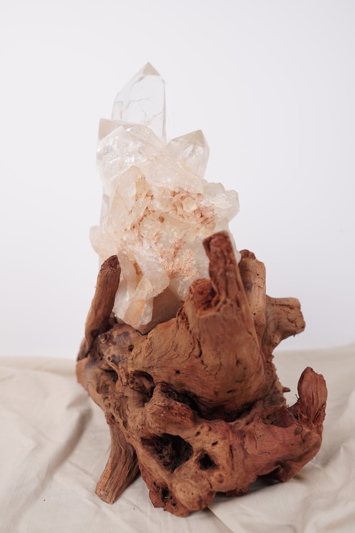 Madagascan Clear Quartz Cluster with Custom Stand