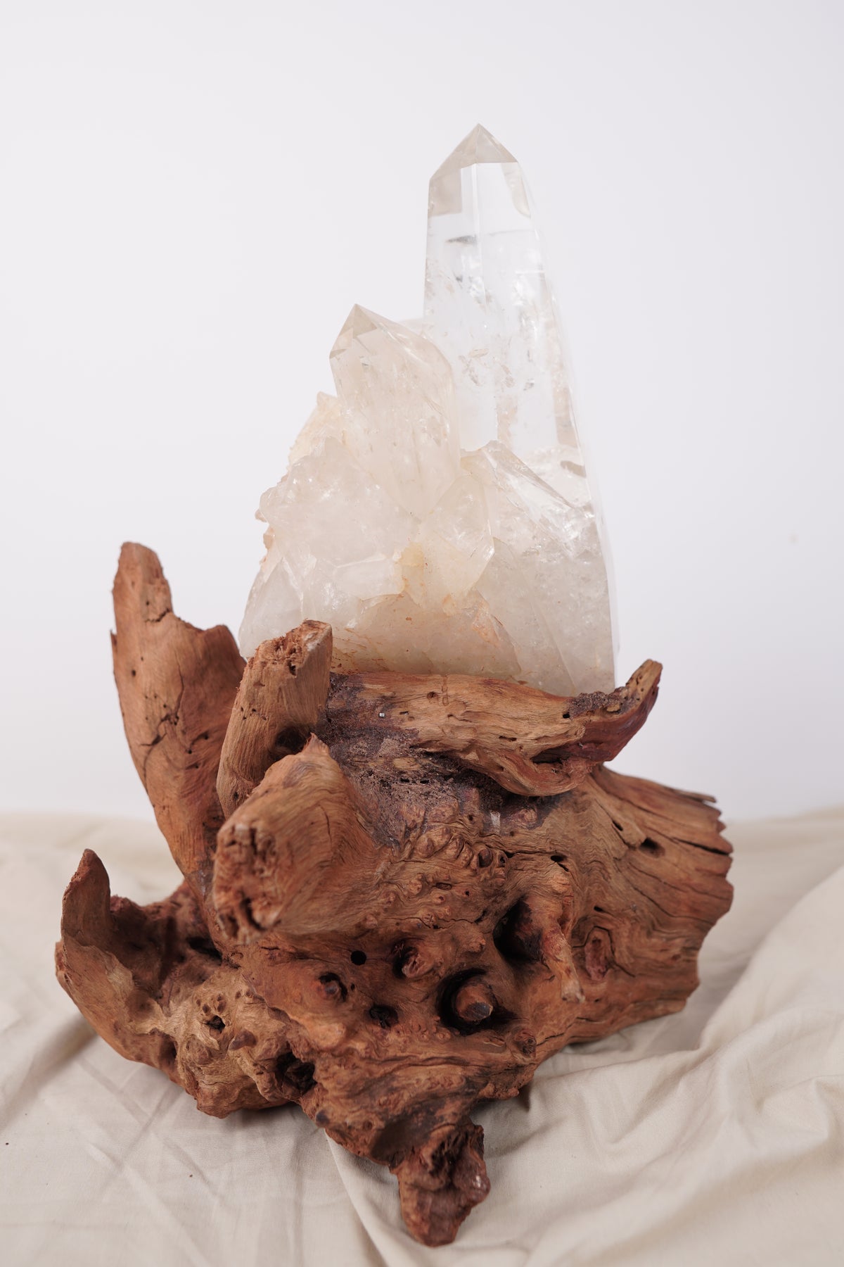Madagascan Clear Quartz Cluster with Custom Stand