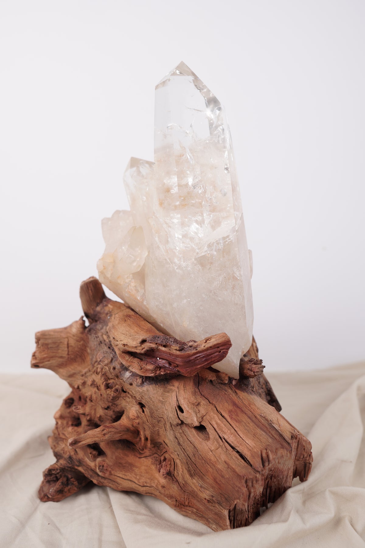 Madagascan Clear Quartz Cluster with Custom Stand