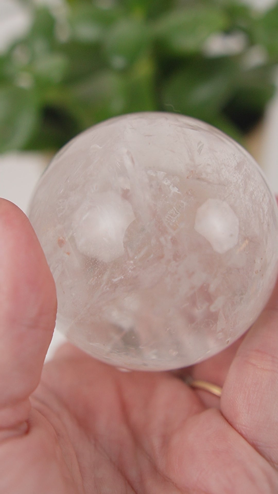 Clear Quartz Sphere with Inclusions