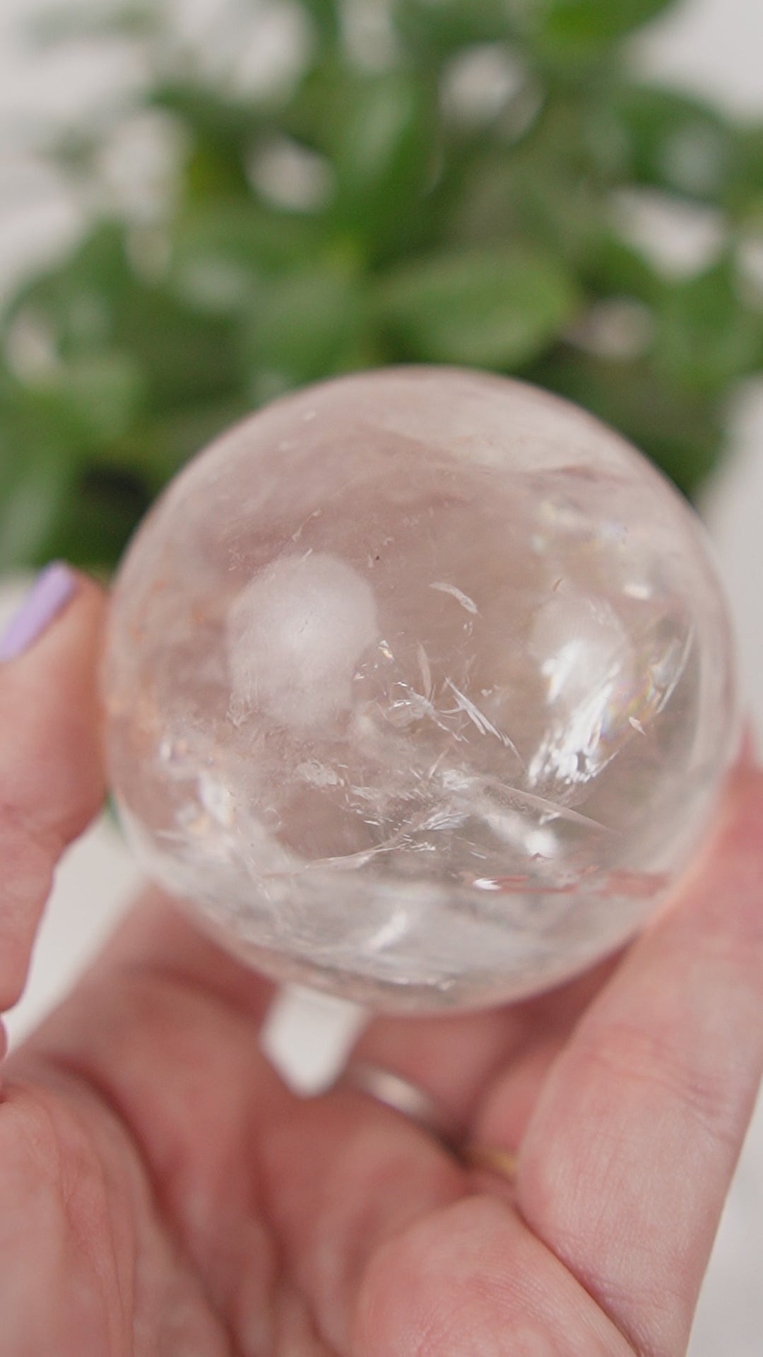 Clear Quartz Sphere with Inclusions