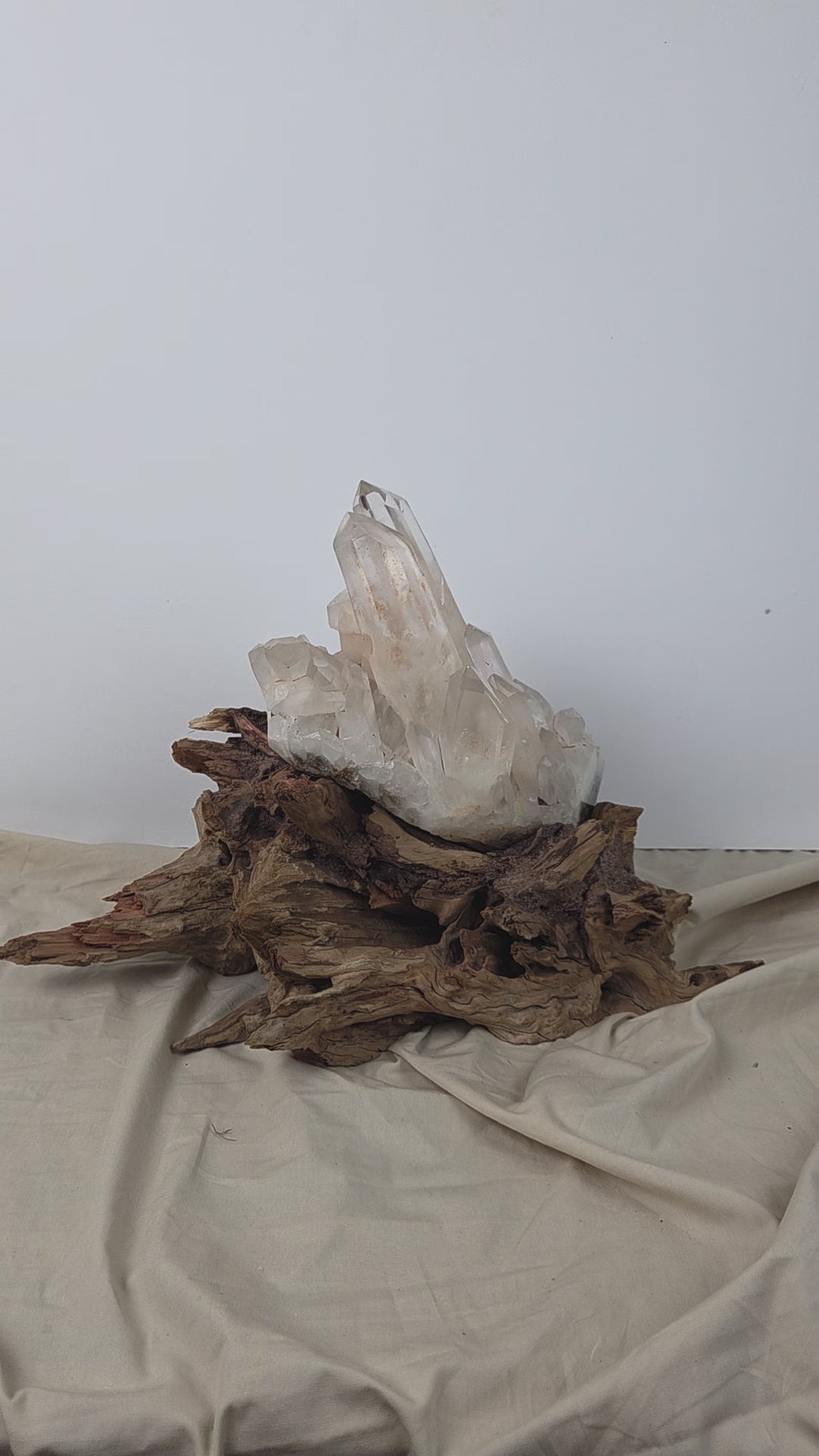 Madagascan Clear Quartz Cluster on Custom Stand