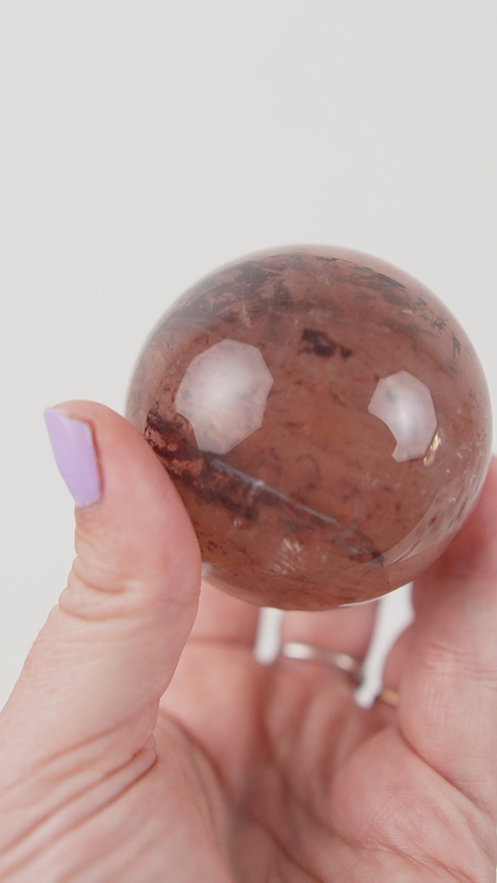 Moody Fire Quartz Sphere