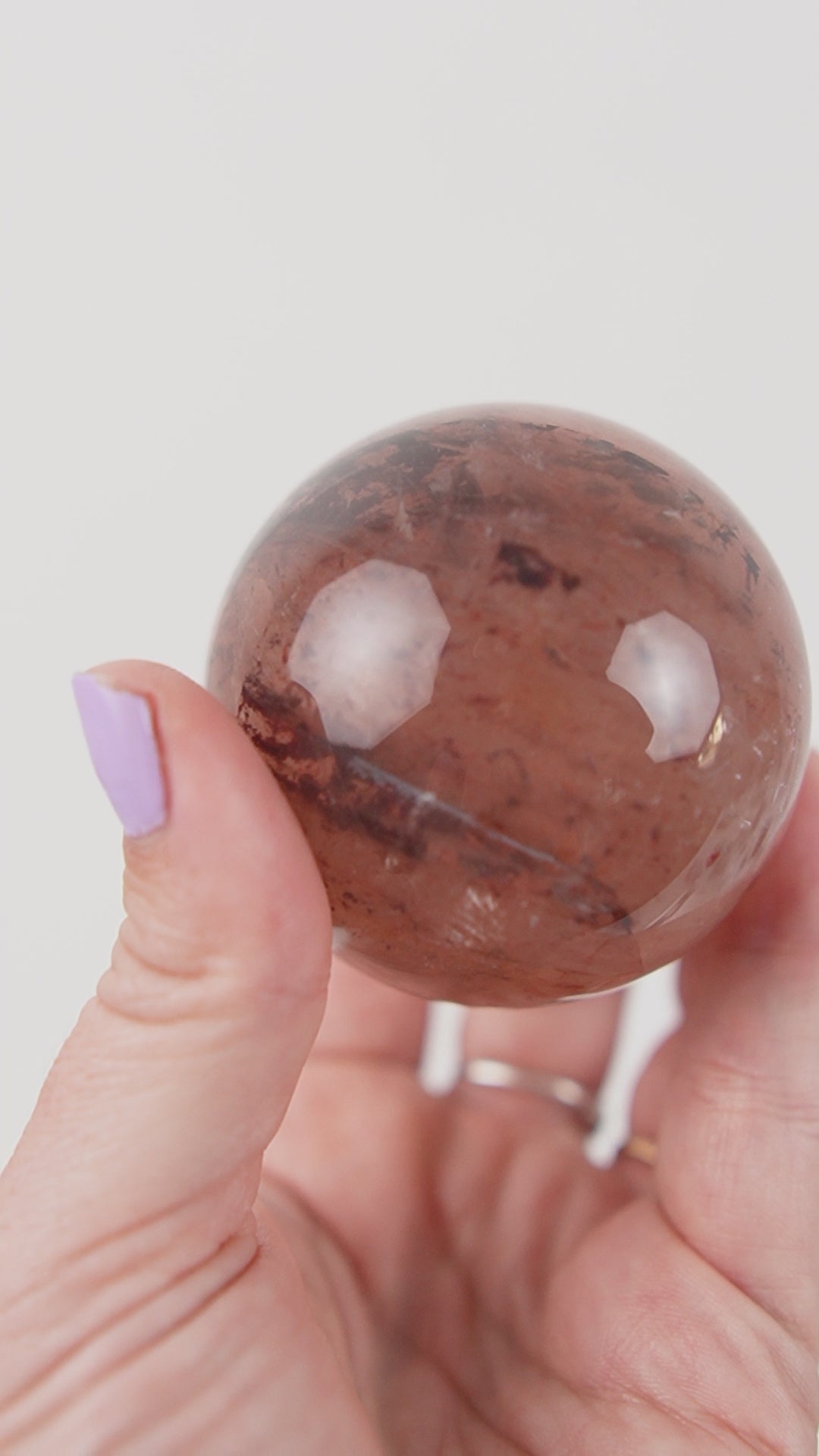 Moody Fire Quartz Sphere