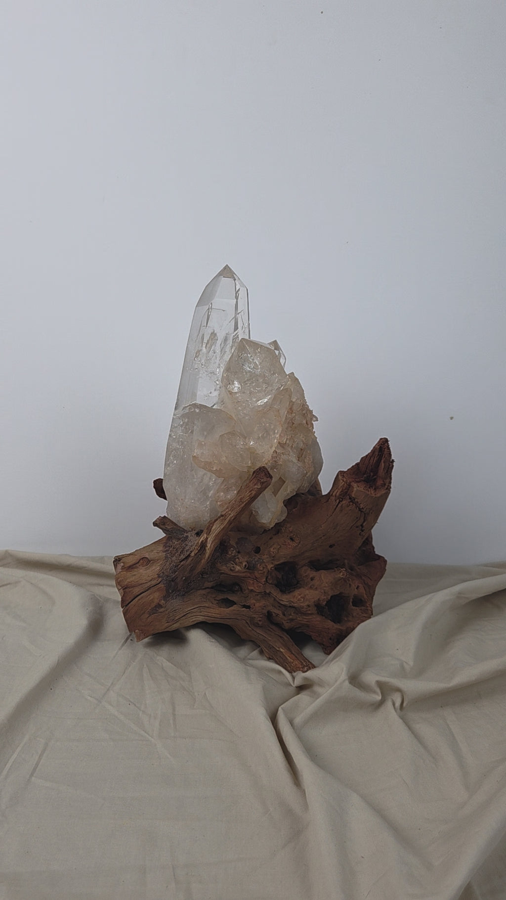 Madagascan Clear Quartz Cluster with Custom Stand