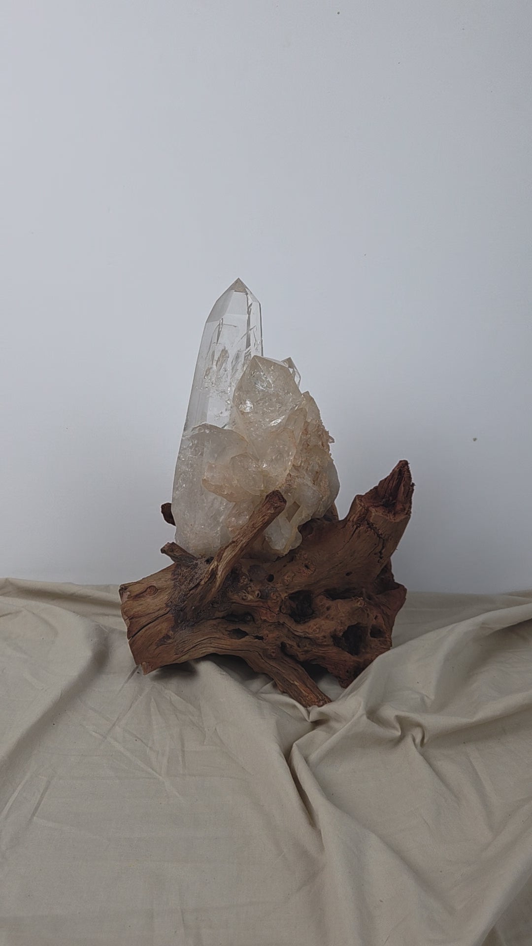 Madagascan Clear Quartz Cluster with Custom Stand